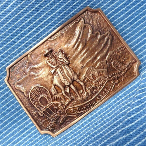 Frontier Cowboy Belt Buckle Tall in the Saddle Wa… - image 1