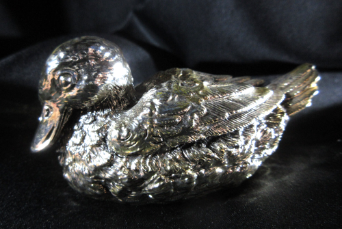 Placcato AG Silver Plated Italian Duck Figurine 3.25" x 1.75" EUC - Picture 4 of 9