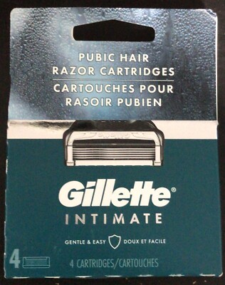 2 PK Gillette Intimate Gentle & Easy Pubic Hair 4 Cartridges (K5)