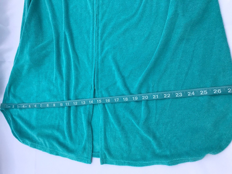 Vtg Collections Etc Med Terry Cloth Dress Zipper Robe House Coat Cover