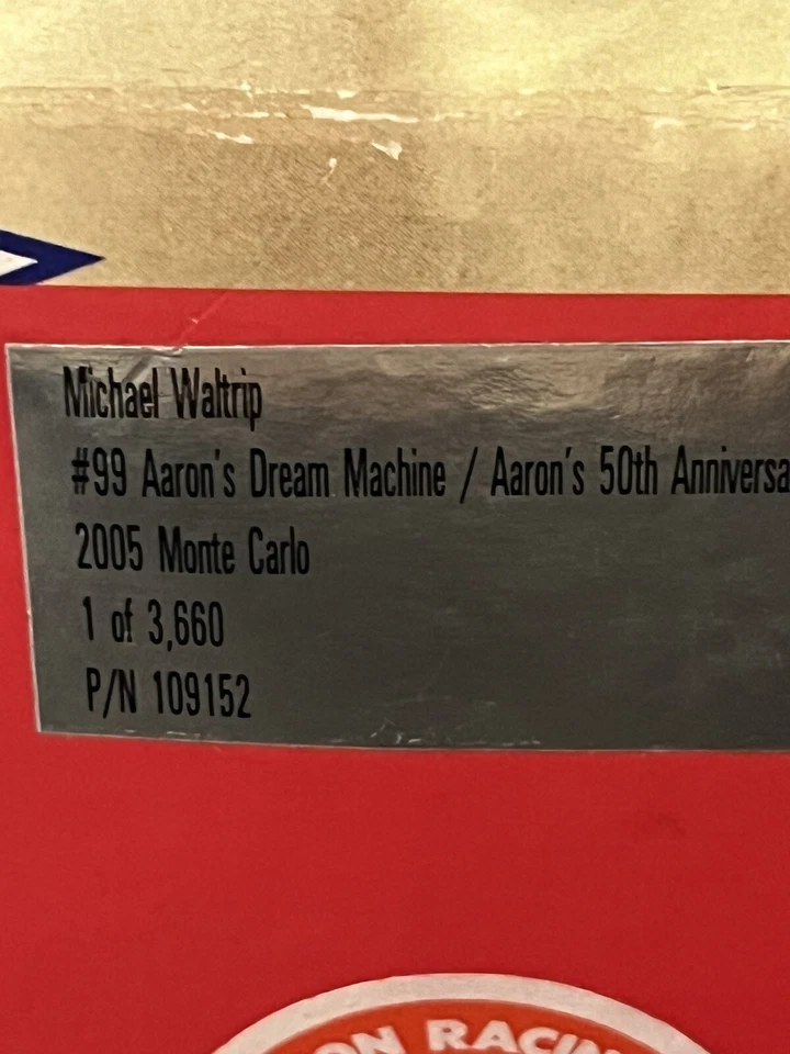 RARO* Autografiado Michael Waltrip #99 Aaron’s Dream Machine 50th, 2005 Foto 3 de 4