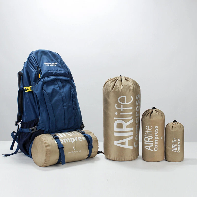 4x Compression Stuff Sack Outdoor Compression Roll Bag Carry On Suitcases 4-Size - Image 2 of 4