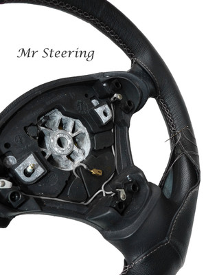 Genuine Dark Grey Leather Steering Wheel Cover For Fiat Ducato Van (1995-2006) MK2 - Brand New - View #7