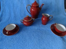 braun  Konvolut Mocca Service  Porzellan Kanne Tassen Milchkanne gemarkt
