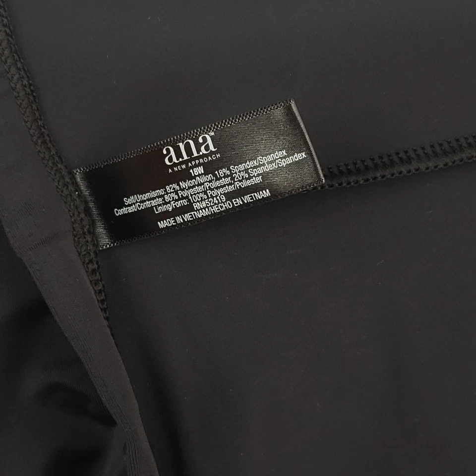 Ana Women’s Bikini Bottom swim skirt, Black with teal white black belt size 18W - Image 3 of 3