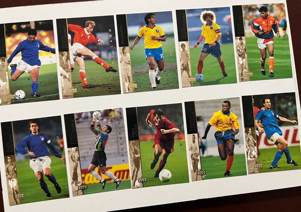 Vintage 1994 Upper Deck Copa do Mundo EUA 94 Superstar Conjunto Completo de Cartas #1 - #10 - Imagem 4 de 4