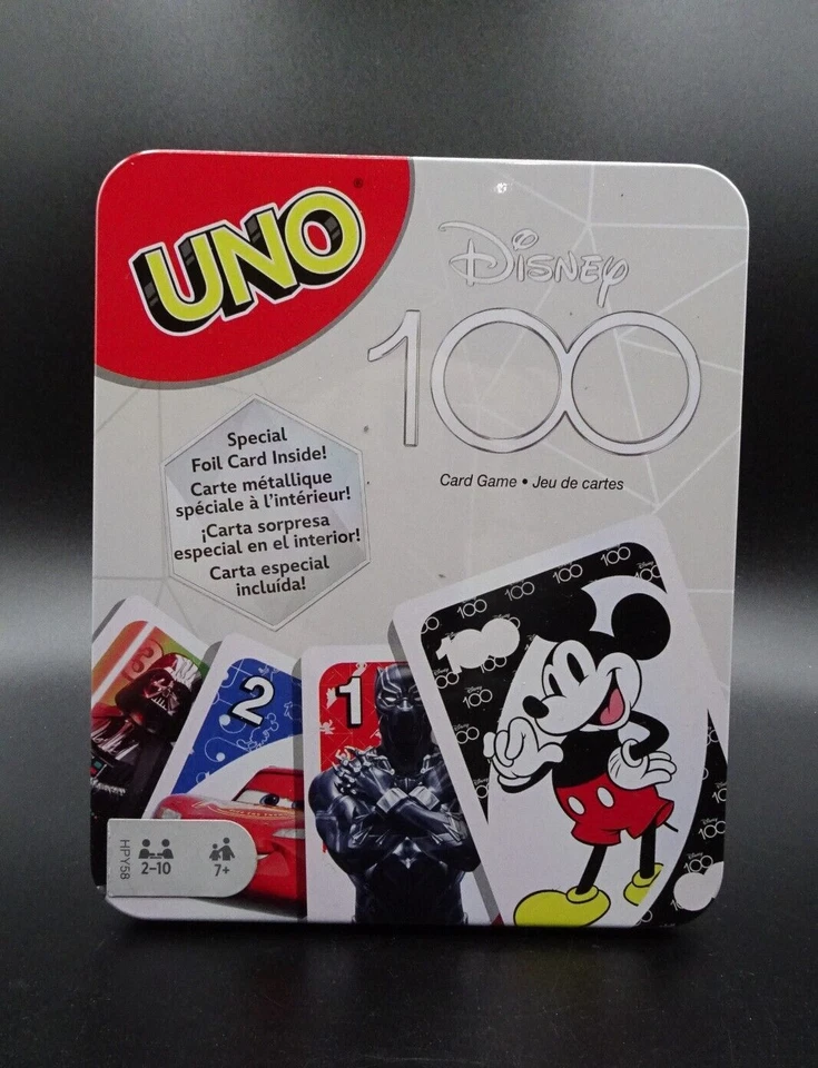 Mattel UNO Card Game / "Disney 100" Special Edition  with Collectible Tin / New - Image 3 of 4