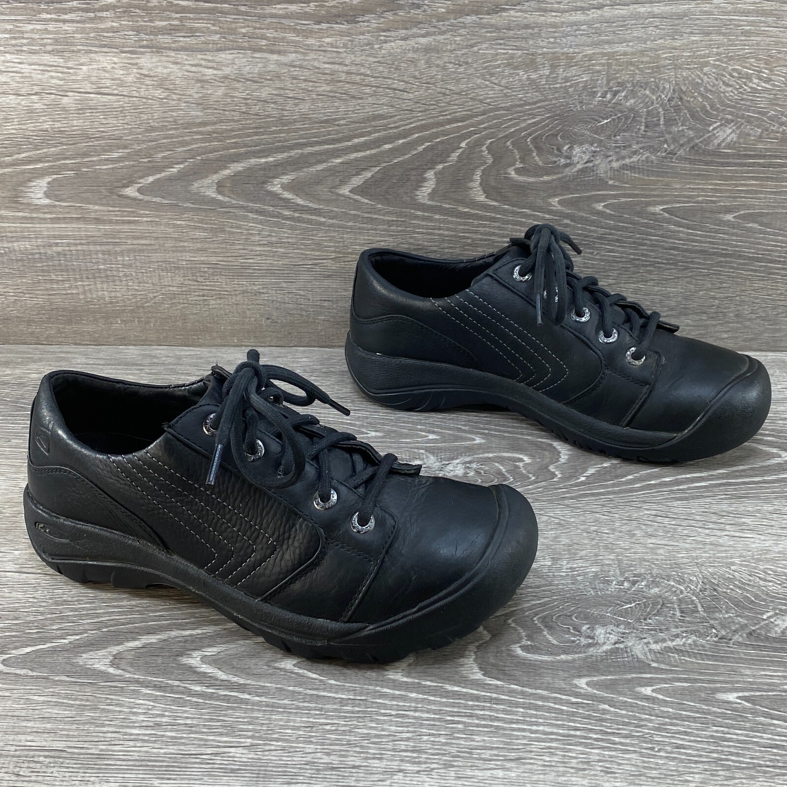 Scarpe casual stringate Oxford KEEN Alki 5 occhielli da uomo taglia 7 escursionismo pelle nera