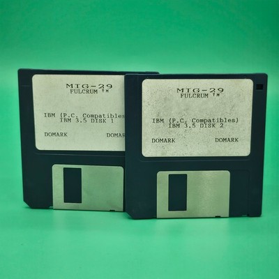 MIG-29 Fulcrum IBM PC Game Floppy Disk SET OF 2 Lot - Vintage Video Game Tested