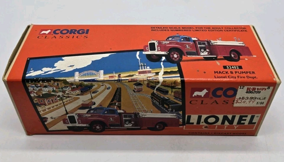 Corgi Lionel City Fire Dept MACK B PUMPER 1/50 Diecast Replica Truck 52402 NOS - Image 3 of 4