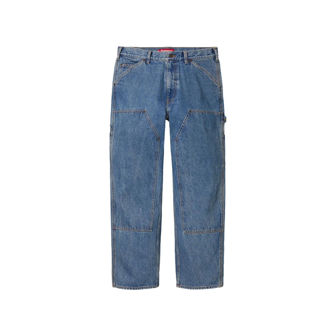 Pantalon de peintre Supreme double genou lavé indigo   24SS