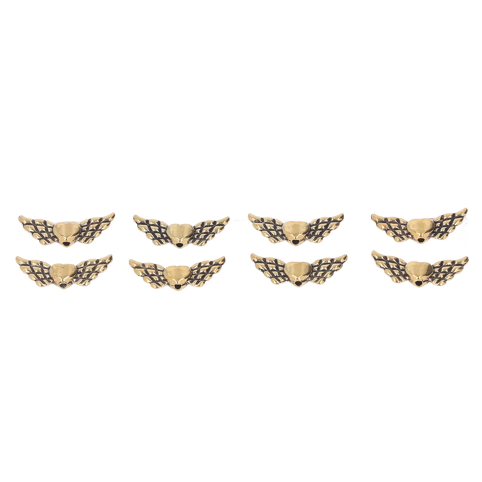 50pcs Angel Wing Spacer Beads With Heart Uniform Size Beautiful Zinc Alloy Beads