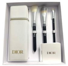 Dior Beauty Brush Set of 3 brushes Storage Case with zipper New Limited Ed