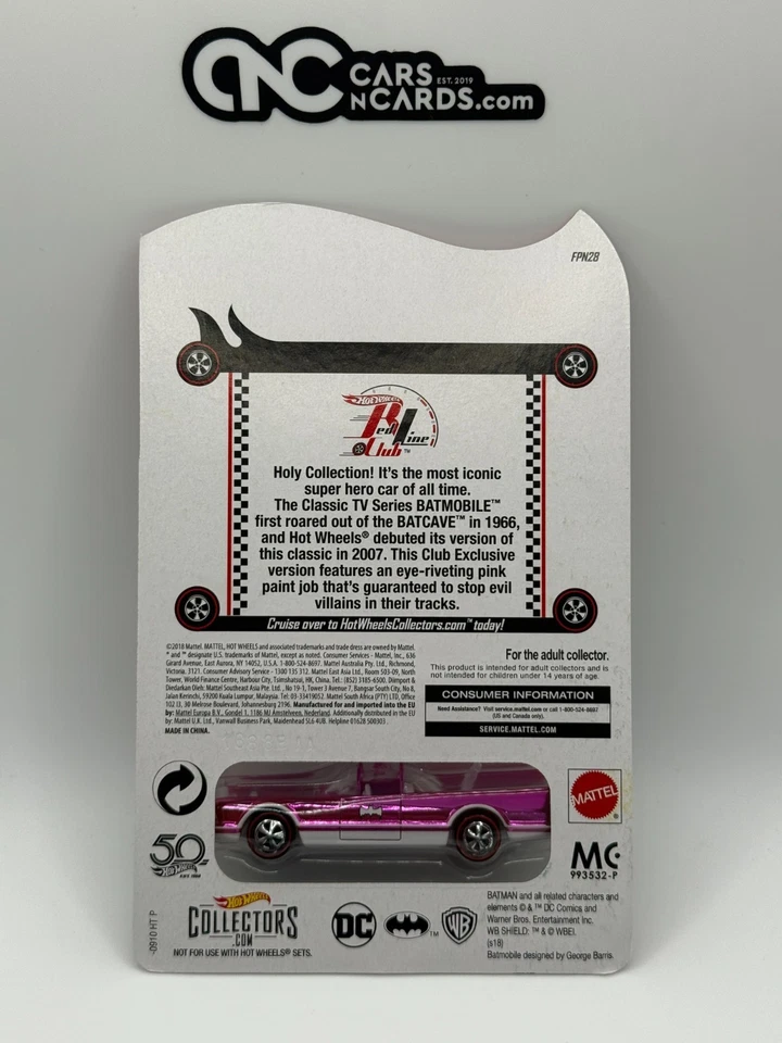 Batimóvil Hot Wheels RLC Classic TV Series 2018 rosa coche de convención Foto 4 de 4