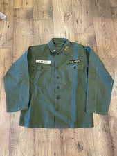 Vintage 1950s US Army OG-107 Cotton Field Shirt Size Large Korean War DEADSTOCK