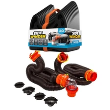 Camco RhinoFLEX 20' Sewer Hose with Sidewinder Support RV Trailer Accessory Set