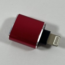 Lightning to USB 3.0 Female OTG Adapter Red Aluminum iPhone iPad Connector