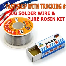 2PCs 63-37 Tin Rosin Core Solder Wire Electrical Soldering Sn60 Flux .031"/1.2mm
