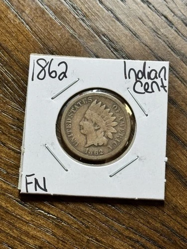 1862 Indian Head Cent Penny FN Fine Better Date US 1c Type Coin (Raw18553)
