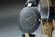 RADO Coupole 129.4075.4N Black Dial 33mm Date Quartz Men's Watch Near MINT