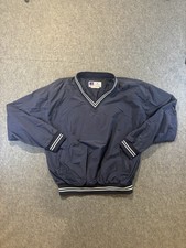 Russell Athletic Windbreaker Lined Navy Blue Size XL Vintage 90s Baseball Coach