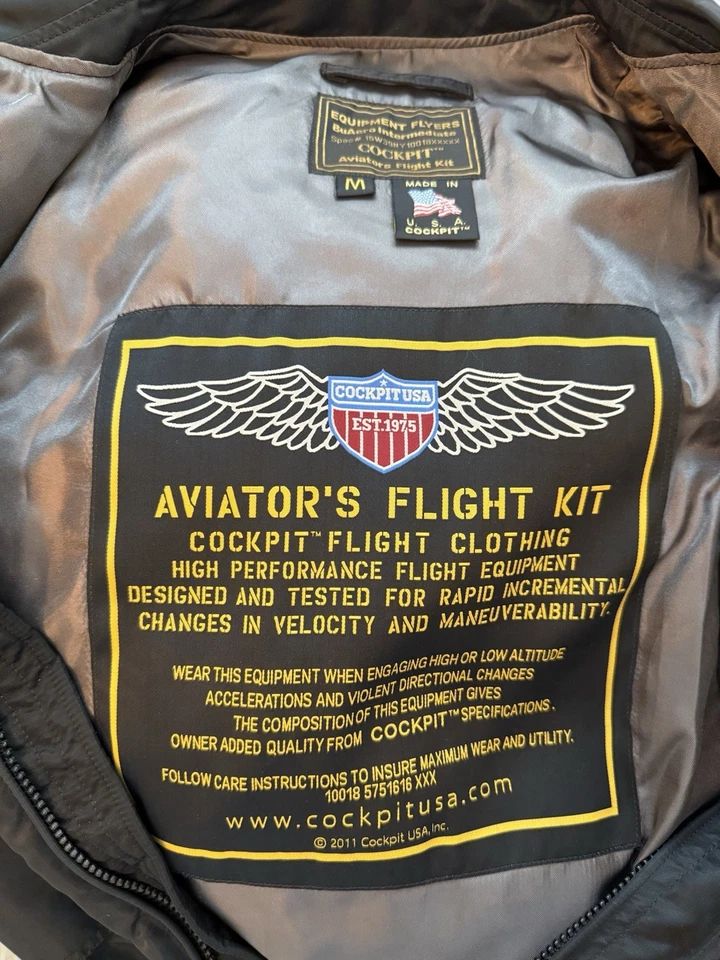 Cockpit USA US Fighter Weapons Jacket Z2285 Black Size Medium - Image 3 of 3