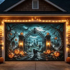 7x16 FT Halloween Garage Door Cover Decorations Outdoor Hanging Banner