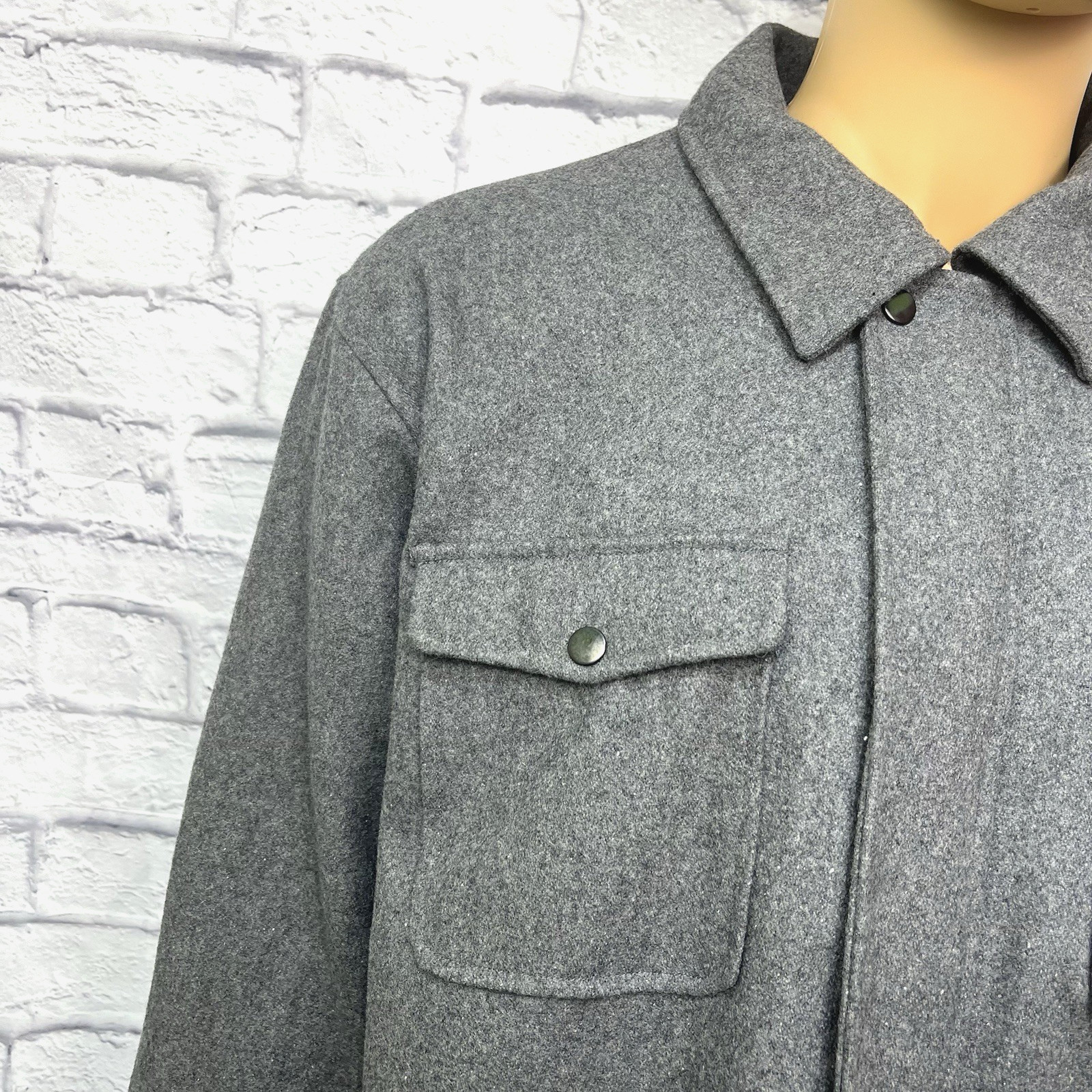 Trenders Basic Wool Blend Button Down Gray Jacket… - image 8