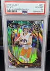 Panini Select 2024 Bo Nix Club Level RC Black & Green Shock Prizm #221 PSA 10