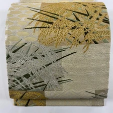 Excellent bag belt drum pattern pure silk Used BUYS-0