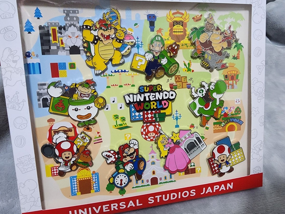 USJ Super Nintendo World Pin Badge Complete Box Set 10 Mario Luigi