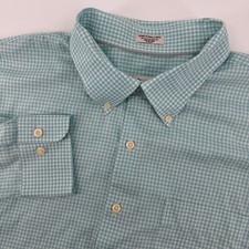 Peter Millar Crown Soft Men's 2XL Blue Gingham Check Button Down Dress Shirt