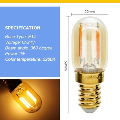 2X Ruiandsion E14 LED Filament Bulb 1W Warm White 2200K Vintage Light for Lamp