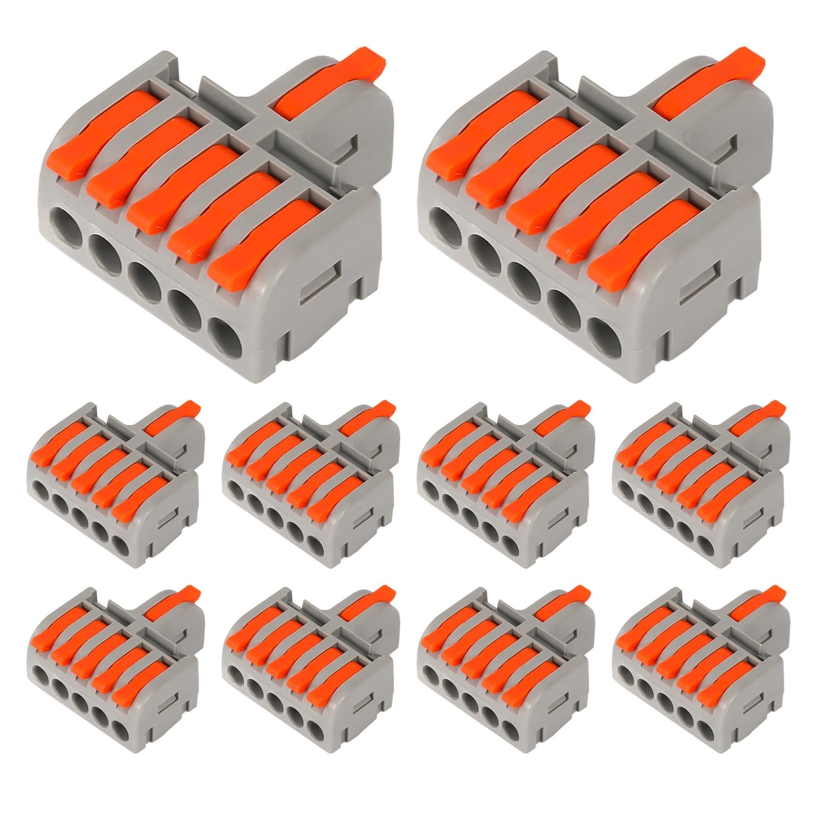 10PCS 1 in 5 Out Splicing Lever Wire Connectors,Nylon Push-in Mini Electrical...