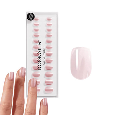 DOONAILS Soft Gel Press on Nails 30Er Set Jetset Extra Short Square Form Chrome 