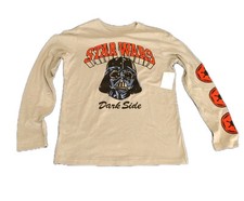Star Wars Graphic T-Shirt Long Sleeve Kids L 10-12 Dark Side Gray