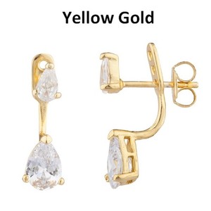Authentic ! Shashi - Whitney Jacket Earrings Gold Crystal 18K Gold Plated 925 Sterling