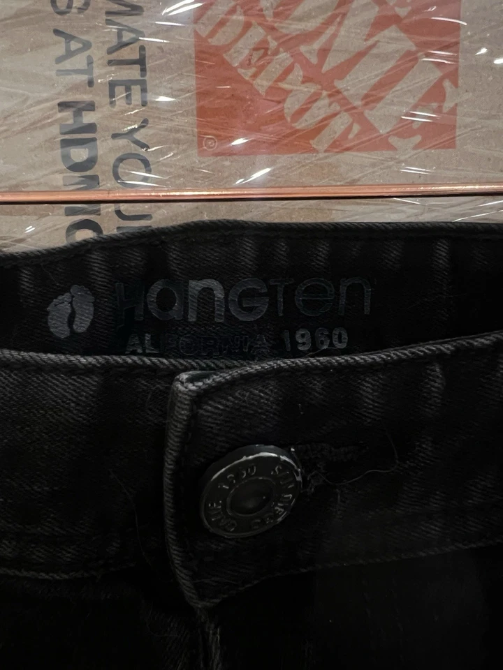 Pantalones de mezclilla para hombre Hang Ten carbón vaqueros vintage coreanos pequeños Foto 2 de 4