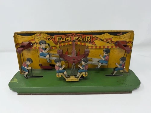 1920s Wolverine Sunny Andy Fun Fair Mechanical Tin Litho Carnival Circus Game