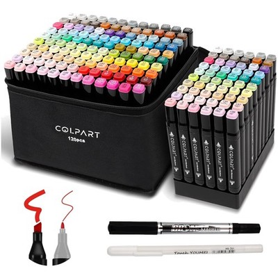 Alkohol Marker Set 120 Farben Dual-Tip Filzstifte zum Malen Zeichnen Design M...