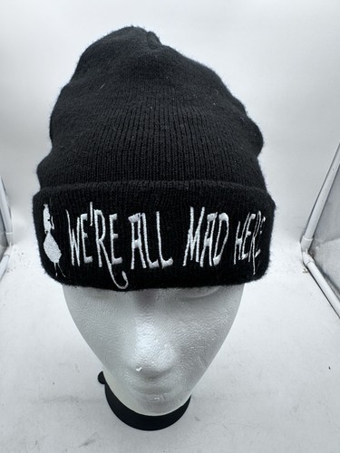 Disney Alice im Wunderland Beanie Mütze We’re All Mad Here Strick schwarz - Bild 2 von 7