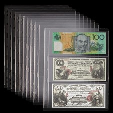 Currency Sleeves for Collectors 12 Sheets Acid-Free PVC Paper Money Currency Poc