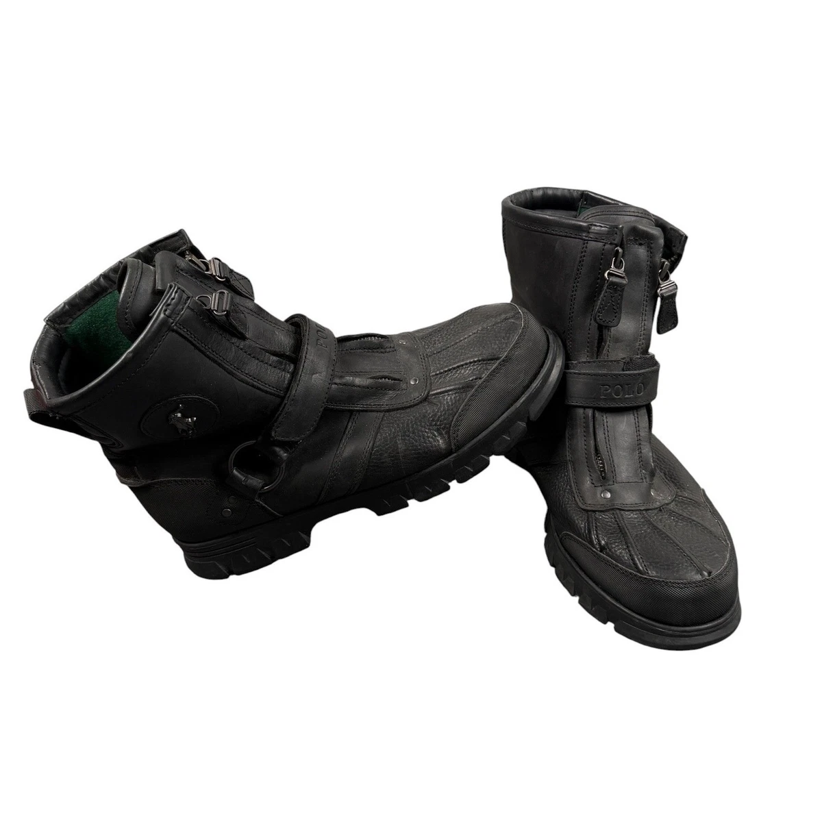 Polo Ralph Lauren 黒ブーツ Polo Ralph Lauren Black Zip Boots for Men for Sale | Shop New