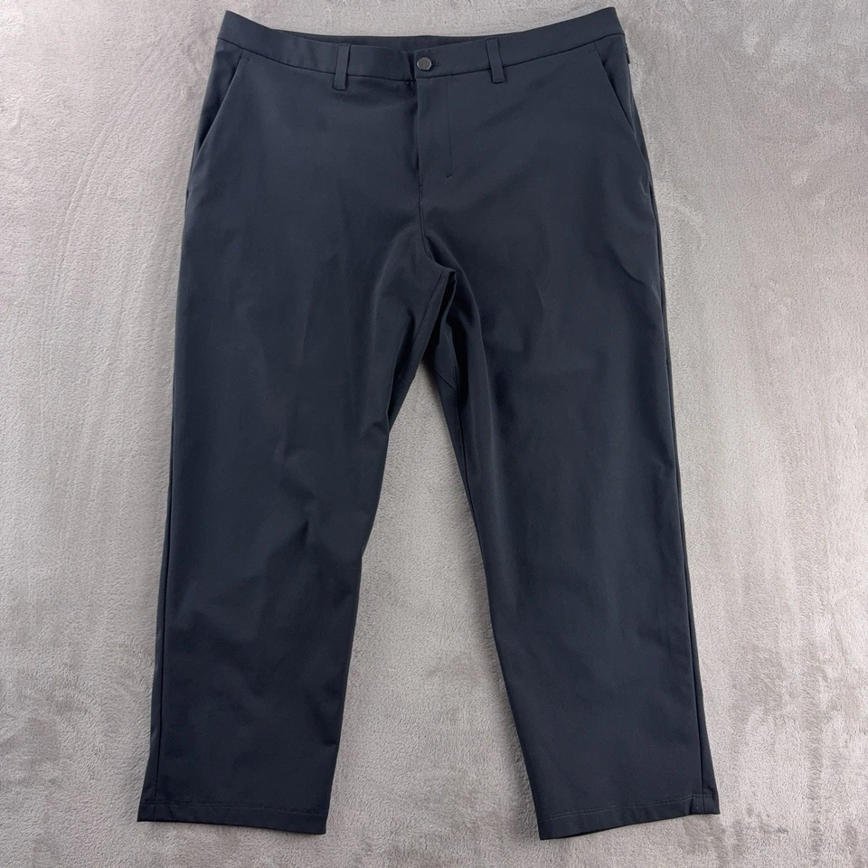Pantalones Lululemon Para Hombre Talla 38x26 Gris Oscuro Comisión Vestido de Golf Chino Elástico Foto 2 de 4