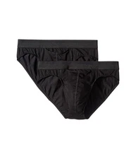 Hom L19237 Mens Black Cotton/Modal Mini Briefs Pack of 2 Size M