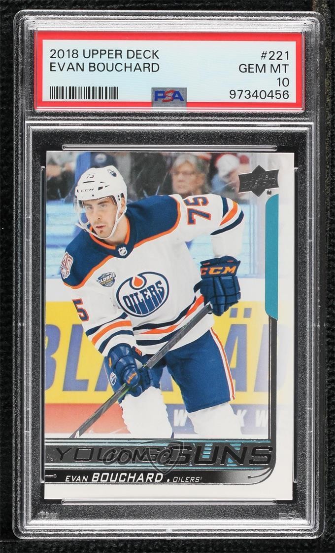 2018-19 Upper Deck Young Guns Evan Bouchard #221 PSA 10 GEM MT 7a2