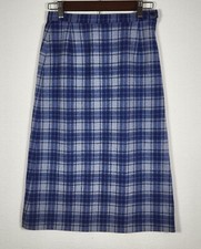 Vtg 50s Pendleton Plaid Virgin Wool Straight Skirt Sz 6 Lined Classic Rockabilly