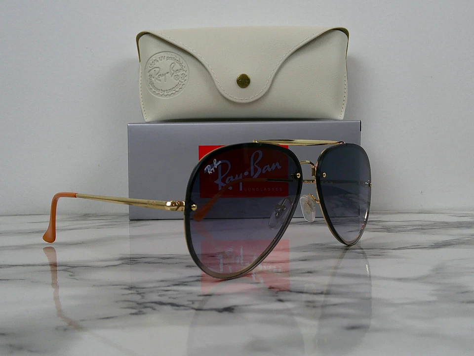 Óculos de sol Ray-Ban RB3584 Blaze Gold aviador tamanho 61-13-140 3N nunca usado! - Imagem 2 de 4