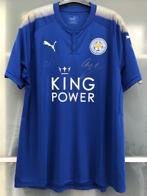DUAL SIGNED Leicester City Danny SIMPSON Shinji OKAZAKI Shirt LCFC