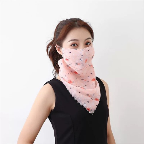 Outdoor Windproof Dustproof Breathable Scarf Mask Triangular Silk Scarf For Girl - Picture 19 of 28